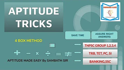 APTITUDE TOPICS |IBPS RRB | TRICKS by SAMBATH Sir- FOUR BOX METHOD