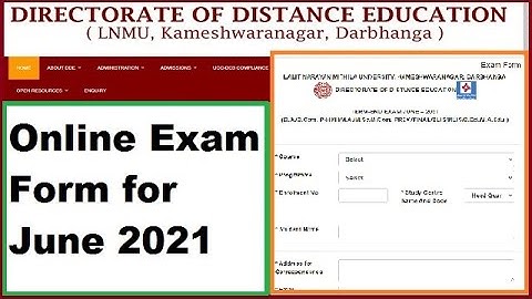 How To Apply DDE LNMU Online Exam Form For June 2021 | LNMU Distance All part k exam form kaise bhre