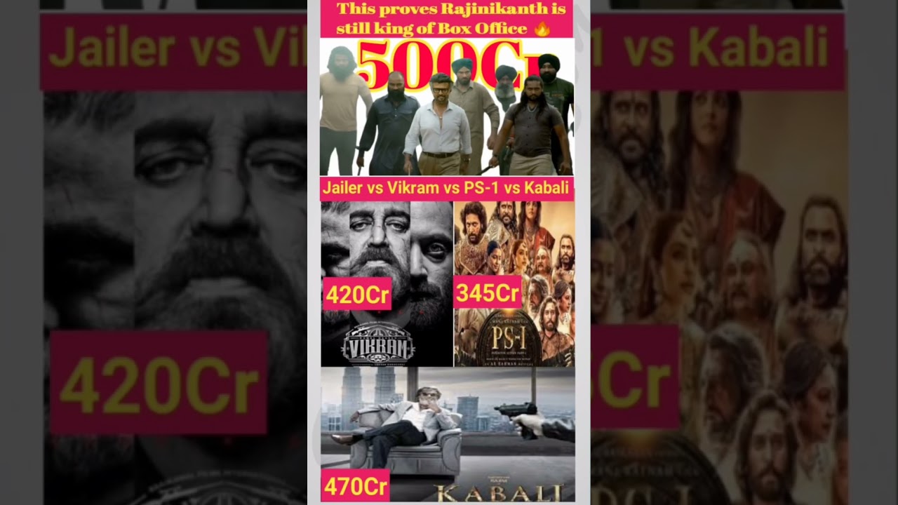 Jailer vs Vikram vs Kabali vs PS-1 || Jailer movie collection || 