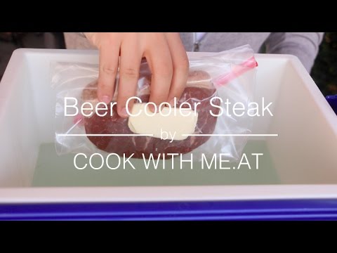 Beer Cooler Steak - Cheap &amp; Easy DIY Sous Vide Hack to cook the perfect Steak - COOK WITH ME.AT