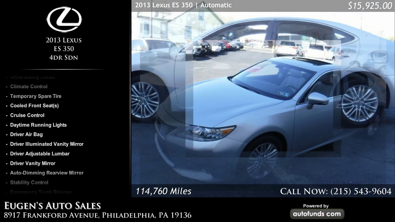Used 2013 Lexus ES 350 Eugen's Auto Sales, Philadelphia, PA YouTube