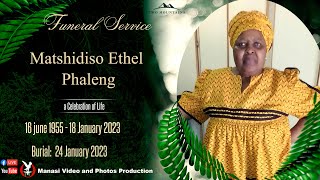 in loving memory of the late Matshidiso Ethel Phaleng