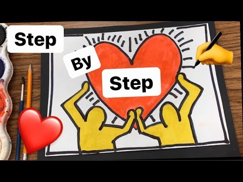 Keith Haring EASY Step by Step Art PROJECT - for Kids w/ Art History #keithharing #mrschuettesart