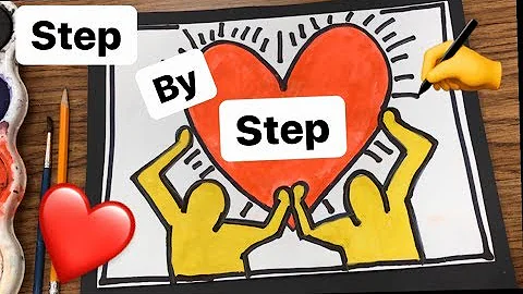 Keith Haring EASY Step by Step Art PROJECT - for Kids w/ Art History #keithharing #mrschuettesart