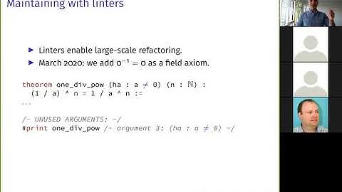 CICM2020: Maintaining a Library of Formal Mathematics - Gabriel Ebner