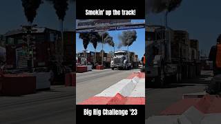 🟢 #kenworth smokin' up the track! Big Rig Challenge '23! #rollingcoal #burnout