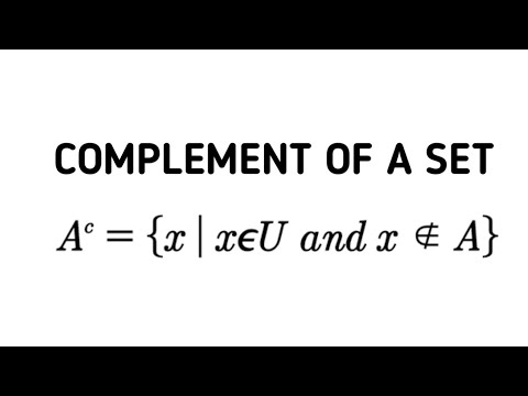 Complement of a set | Set theory | How to find compliment of a set ...