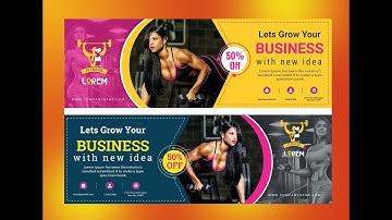 Flex banner design | Billboard and fitness hoarding design | CorelDraw hindi tutorial