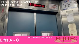 HDB Block 532 Bukit Panjang || Fujitec Elevator (Lifts A - C)