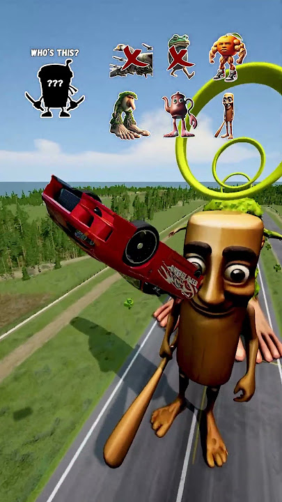 Italian Brainrot Funk Car Jump Challenge.#beamngdrive #italianbrainrot