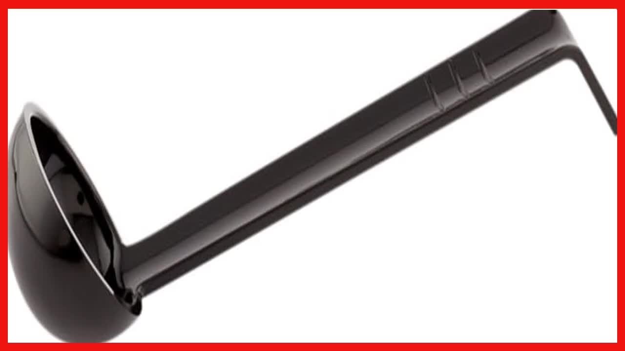 1 Ounce Serving Ladle, 1 Hook Handle Portion Ladle - Dishwasher-Safe, Reusable, Black Plastic Gravy