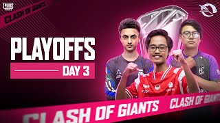 [ID] PUBG MOBILE RUTHLESS CLASH OF GIANTS SEASON 4| PLAYOFFS| DAY 3 FT. #HORAA #AE #I8 #BTR #DRS