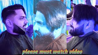 kGF hairstyle cut#beard cut#and.   no copyright music# toturial video #Abdullah salon