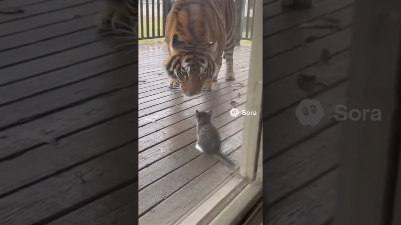 HUGE Tiger Wants to Snack on Kitten... then THIS happens! 