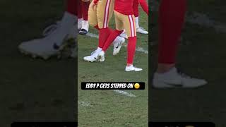 Eddy Pineiro Gets Stepped On As The Half Ends