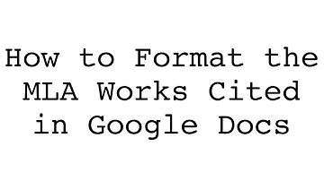 MLA 101: Formatting