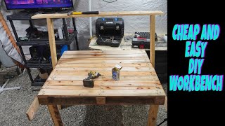 diy workbench out of junk pallets