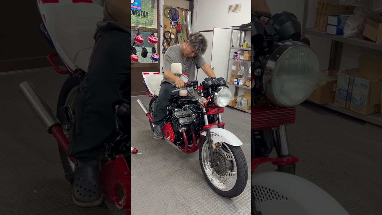 愛車のマフラーを変更したぜぇ！！#cbx400f #雷鳴サイレンサー #雷鳴バッフル