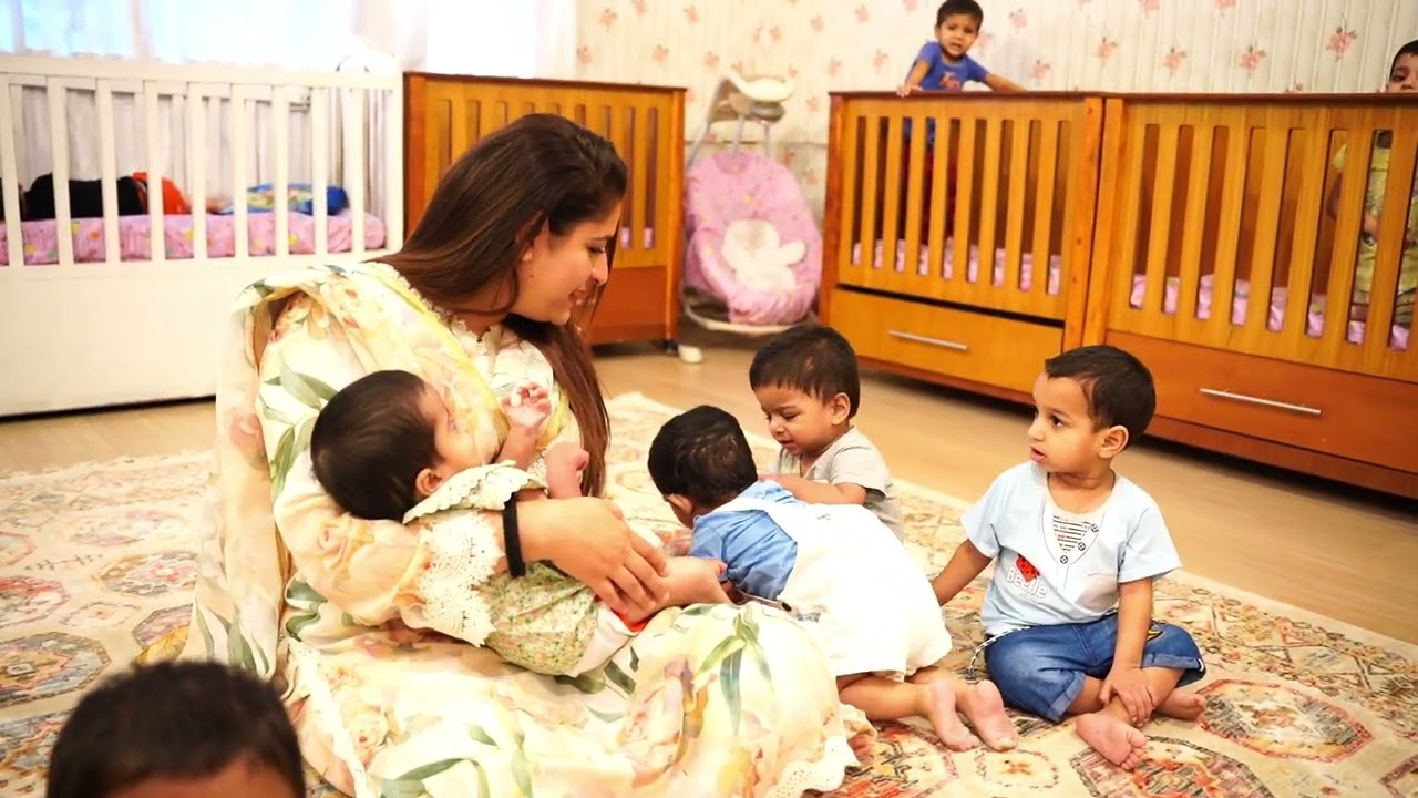 Sarah Ahmad Spending Time with Infant Babies In CPWB’s Nursery 