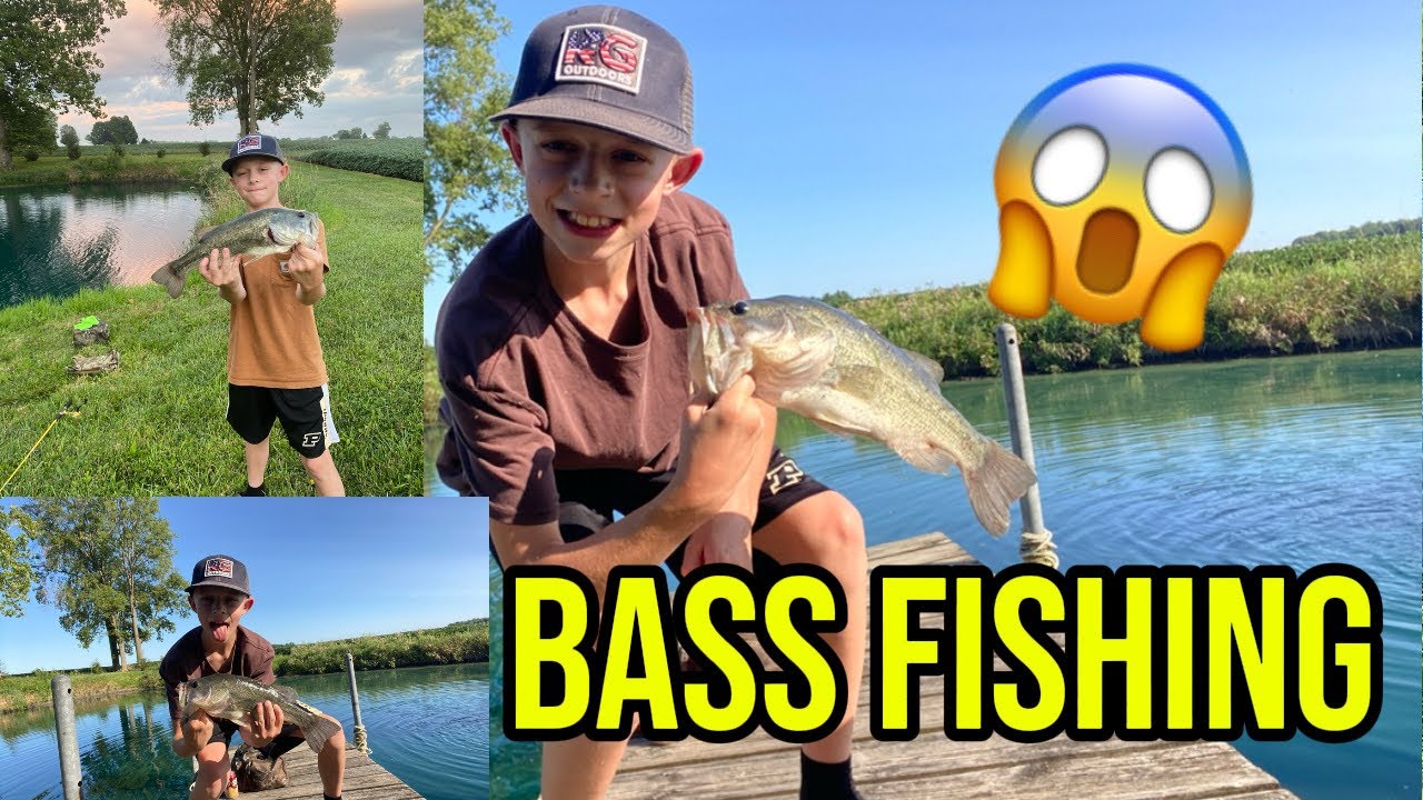 Bass Fishing in my pond  (crazy at the end😱)