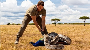 Animal Rescue: Mother Peacock Saved from Giant Python Attack by Brave Man