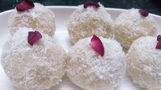 Coconut Ladoo / Naryal Ladoo / How to make Coconut Ladoo / Sweet / 3 Ingredients / Foody Falak ...