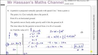 WME01/01, (Edexcel), IAL, M1, June 2025, Q3 Vertical Motion Under Gravity, Speed Time Graphs