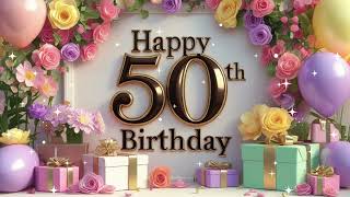 Happy 50th Birthday Graphics 50th Birthday Party TV Background Screensaver  50 Years Old