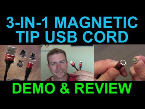 3-in-1 Magnetic Tip USB Type-C Lighting Micro USB Charging Data Cable GARAS Review Demo