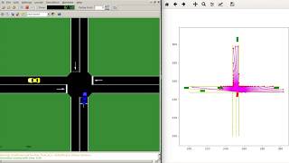 The simulated ray trace representations for traversing intersection in SUMO