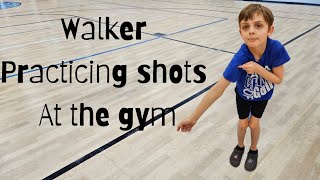 Walker Practicing shots At the gym