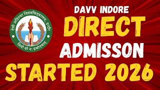 DAVV Indore DIRECT Admission Started 2026