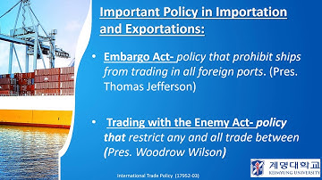 Chapter 5 Import and Export Policy