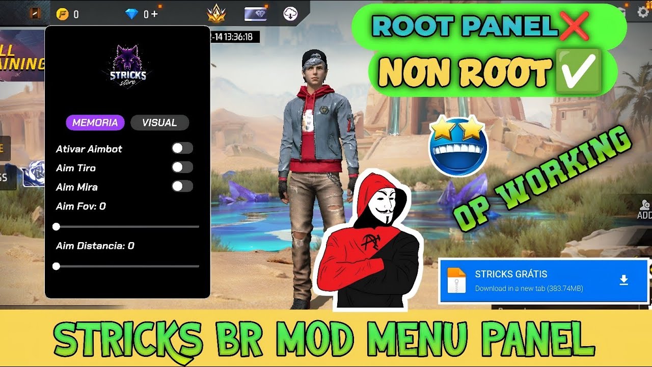 NON ROOT STRICKS BR MOD MENU FREE😍ALL DEVICE AND ALL SERVER WORKING🔥