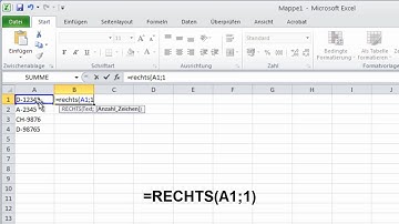 100 Excel 2010 Funktionen - Die Funktion RECHTS