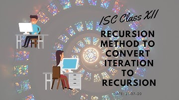 ISC Class XII: Recursion - Method to Convert Iterative Program to Recursive