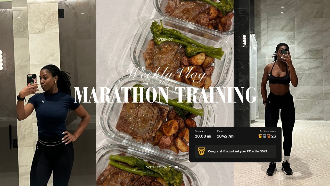 training for my 1st marathon!! | week 7 - meal prep, run + hiit ...