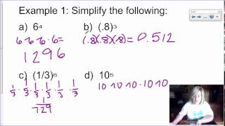 Algebra 1 Lesson 3 Simplifying Expressions Using Product Rule for Exponents