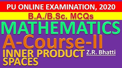 Inner Product Spaces MCQs, Lecture 2, Orthogonal Vectors