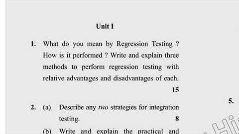 2018 MCA 5th Sem Software Testing & Quality Question Paper