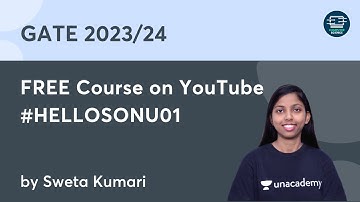 FREE GATE 2023/24 Course on YouTube by Sweta Kumari #HELLOSONU01
