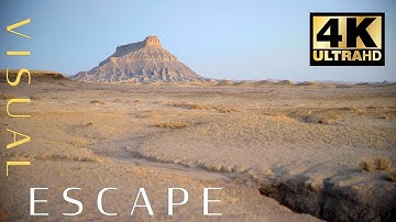 Gentle Calming Desert Wind Sounds at Dawn in 4K UltraHD - [Badlands]