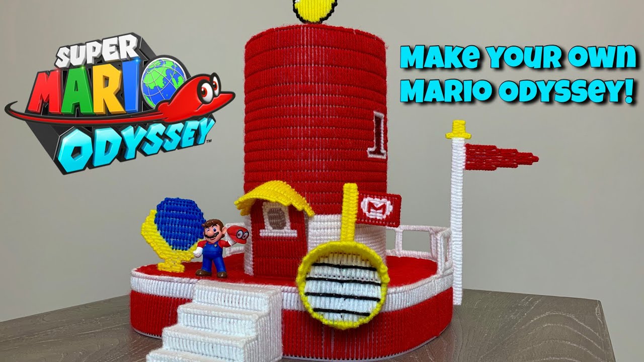 How to make your own Super Mario Odyssey Playset with Yarn and Plastic