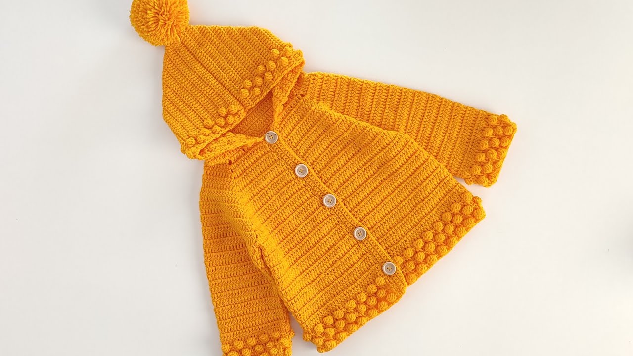 KAPŞONLU ÇOCUK HIRKASI/ TIĞ İŞİ BEBEK HIRKASI #hırkamodeli