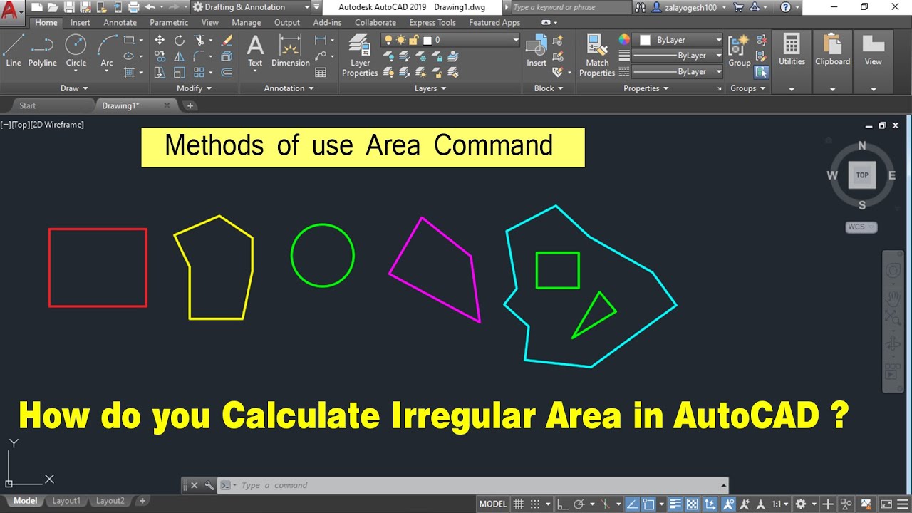 AREA COMMAND IN AUTOCAD || How to calculate Irregular area in AutoCAD ...