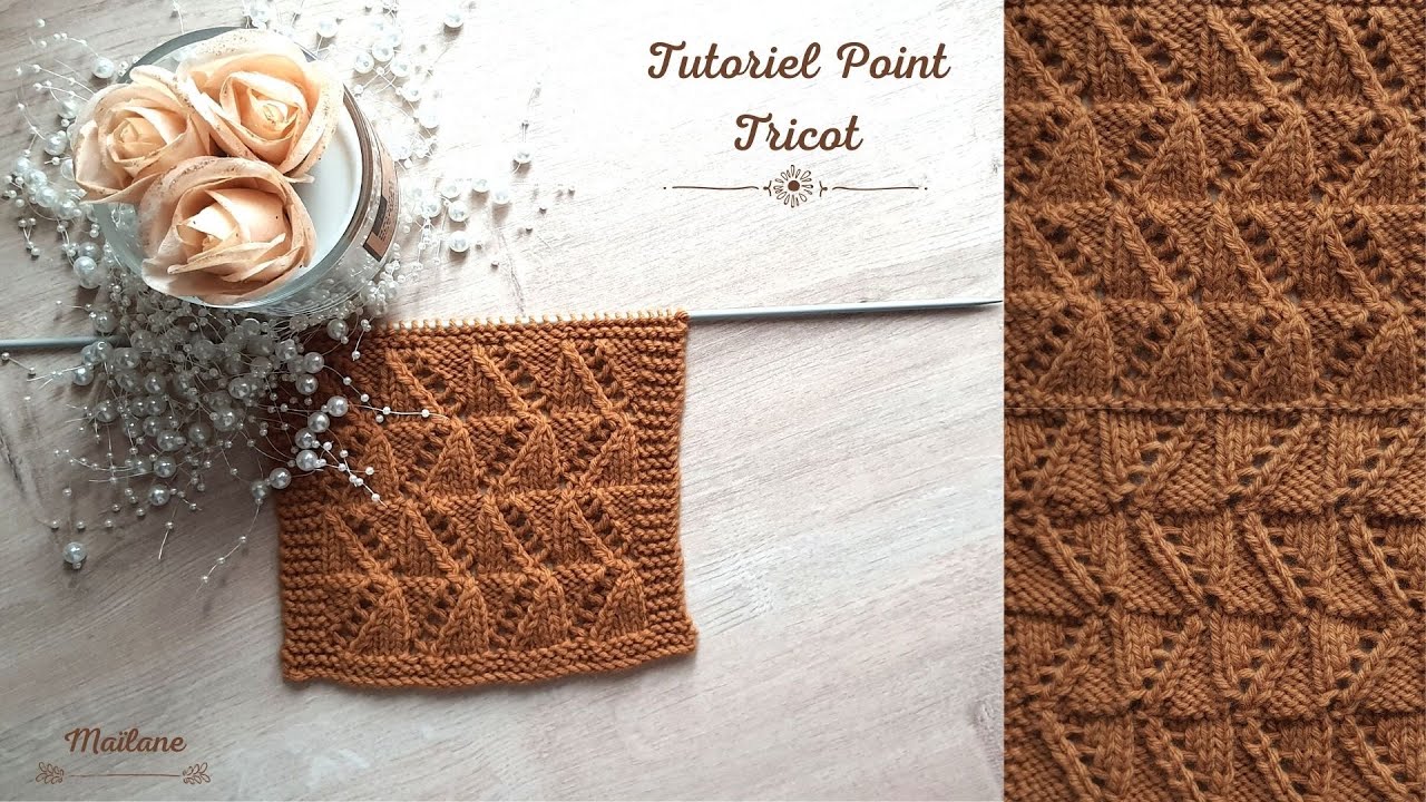 #198 Tricot:Tutoriel Point Zigzag Fantaisie REVERSIBLE Knitting:Fancy Zigzag Stitch Tutorial.Maïlane