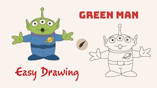 How to Draw a TOY STORY ALIEN! Green Man👽🚀  Easy Step by Step for Kids &amp; Beginners #lidoartworks