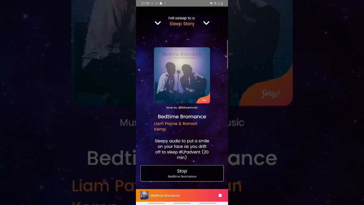 Liam Payne and Roman Kemp sleep story 5 dec 2020