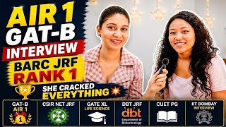 BARC JRF Rank 1 Strategy 🔥 | How She Cracked GAT B, CSIR JRF, GATE, DBT, BARC &amp; IIT Bombay with Msc.