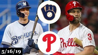 -- phillies vs brewers highlights - may 16, 2019 #phillies #brewers
#mlb christian yelich and the took win by a final score of 11-3. use
promo...